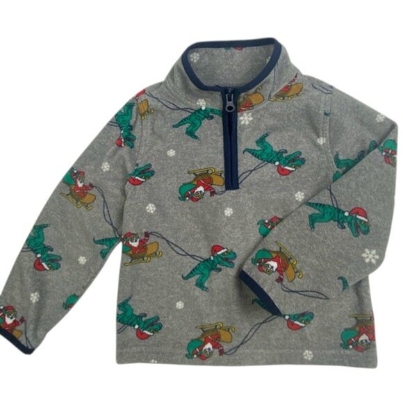 OshKosh B'gosh Holiday Dino Half-Zip Pullover size 3T - Picture 8 of 8